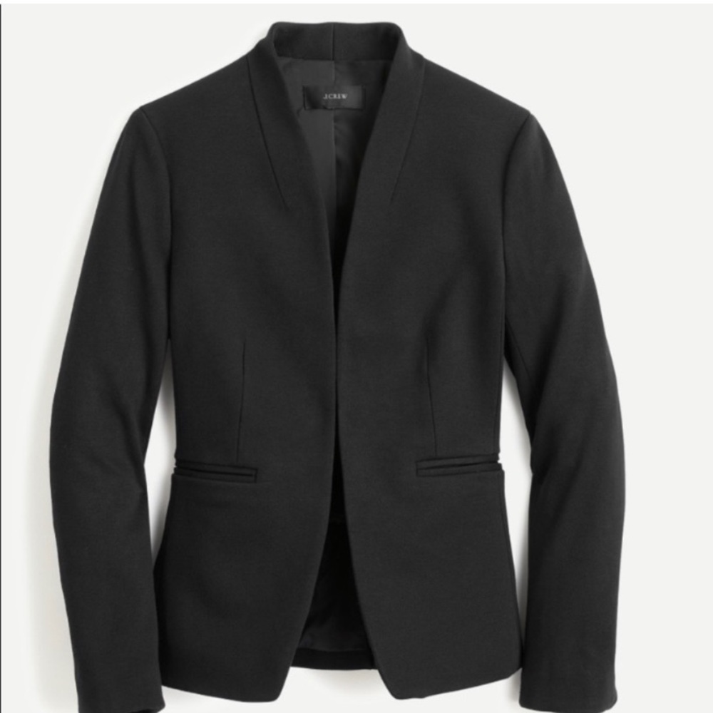 J. Crew Going Out Blazer in Black Stretch Twill